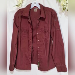 Burgundy Button-Up Shirt